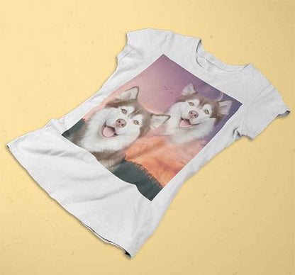 Super Portrait Ladies Crew - Custom pet art of your dog or cat by pop-your-pup