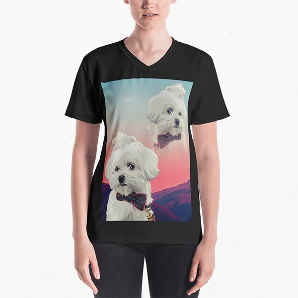Super Portrait Ladies V-neck - Pop Your Pup!™