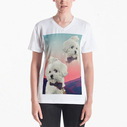Super Portrait Ladies V-neck - Pop Your Pup!™