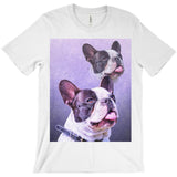 Super Portrait Mens Crew Neck T-shirt - Custom pet art of your dog or cat by pop-your-pup