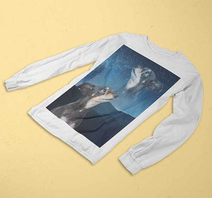 Super Portrait Uni-sex Long Sleeve Shirt - Custom pet art of your dog or cat by pop-your-pup