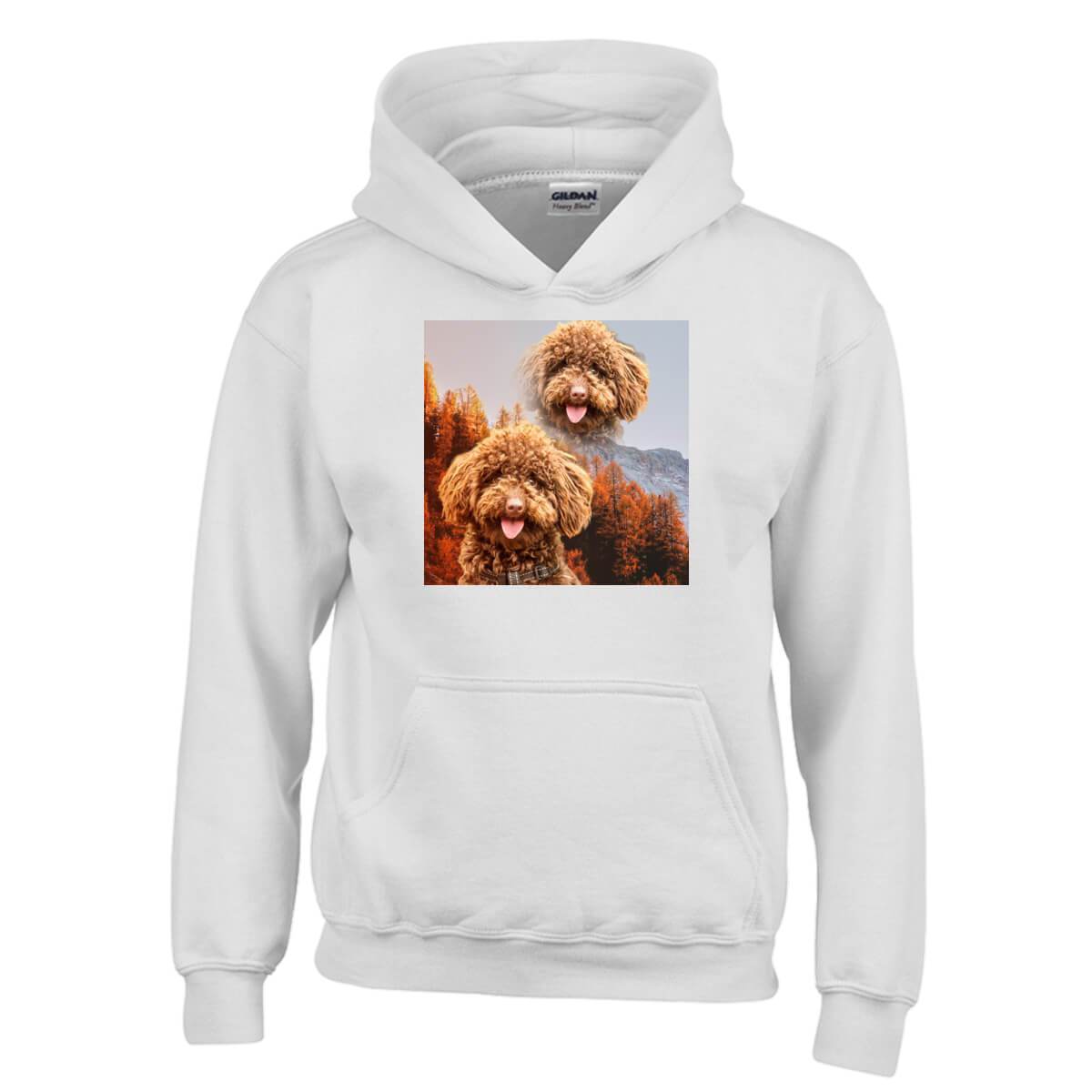 Super Portrait Youth Hoodie - Custom pet art of your dog or cat by pop-your-pup